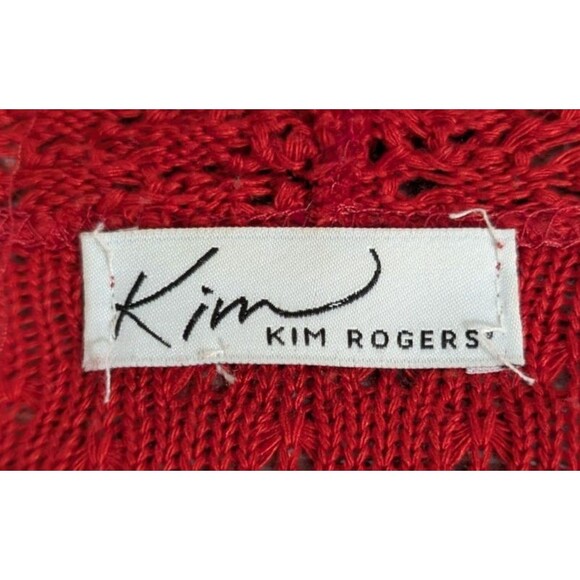 Kim Rogers Women’s S/M Open Front Cardigan Sweater Red Holiday Christmas Comfy - Picture 3 of 12